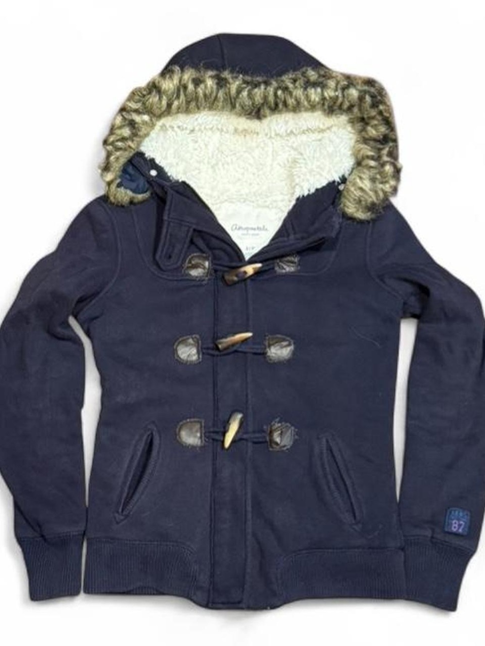 Y2K Aeropostale Toggle Faux Fur Hooded Lined Hoodie